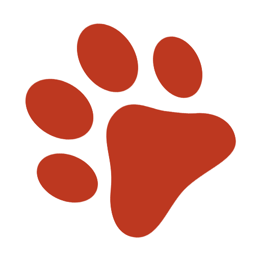 red paw print